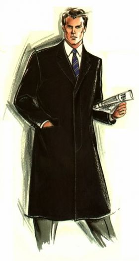 Made To Measure Classic Black Overcoat