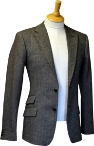 Skinny Fit Tweed 2 Button Single Breasted Slant Pocket with Ticket Pocket